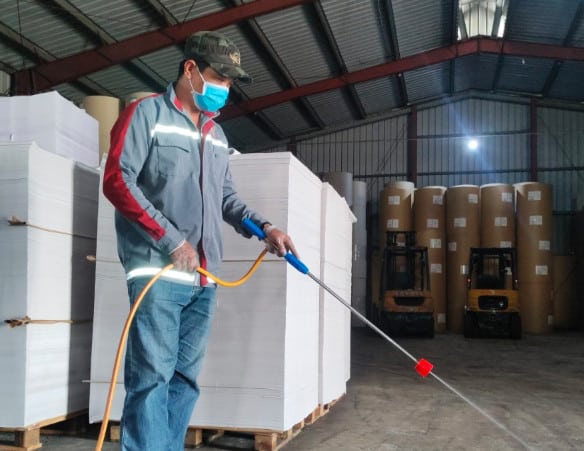 Nhân viên Sao Việt Pest xử lý mối nền nhà