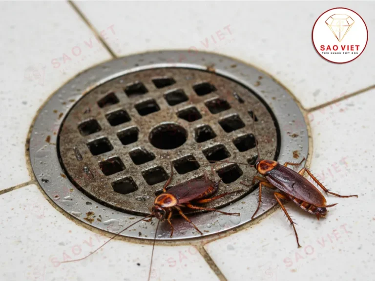 Gián dưới cống thoát nước thường bò lên vào buổi tối
