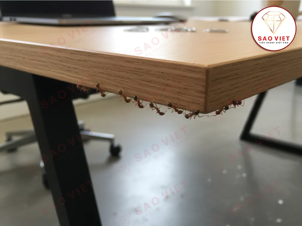 Kiến gió bò dưới bàn làm việc
