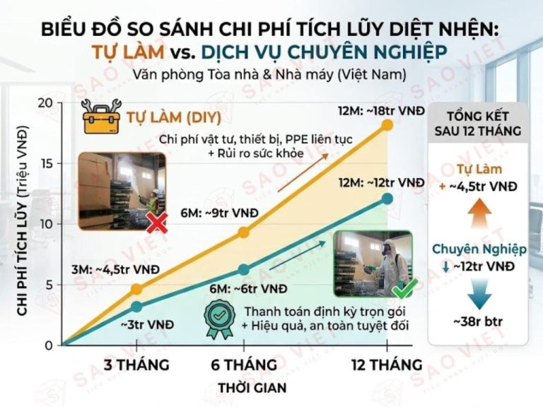 Ảnh so sánh hai phương án: tự xử lý (dụng cụ đơn giản) và dịch vụ chuyên nghiệp
