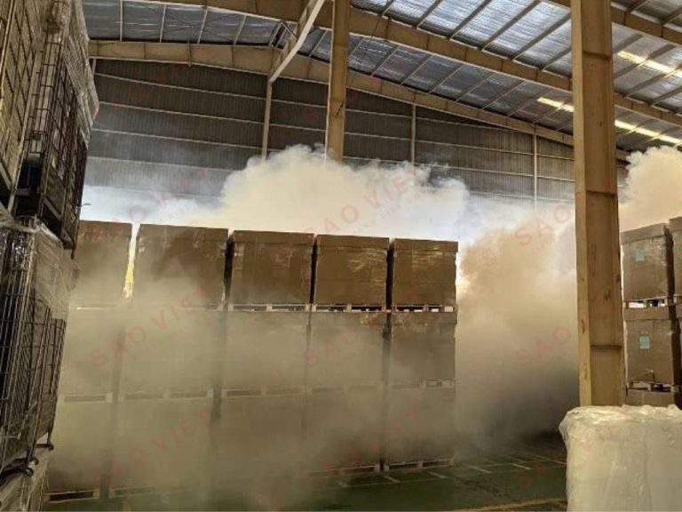 Xử lý tại các hệ thống kệ kho và các pallet hàng hóa xếp chồng lên nhau