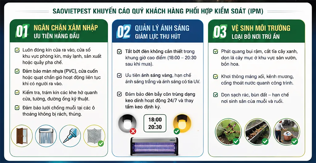 Biện pháp đối phó với côn trùng bay mùa mưa
