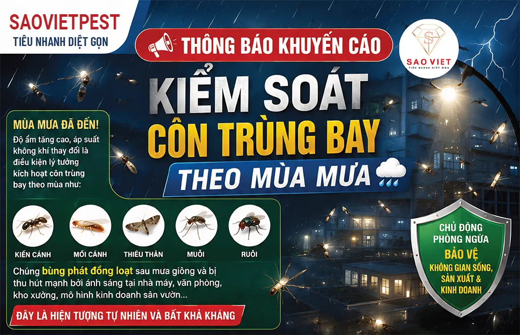 Khuyến cáo côn trùng bay mùa mưa