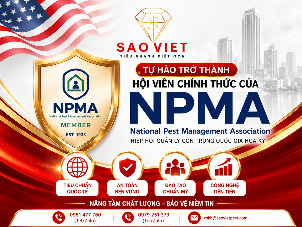 Saovietpest chính thức trở thành thành viên hiệp hội kiểm soát côn trùng quốc tế NPMA (Hoa Kỳ)