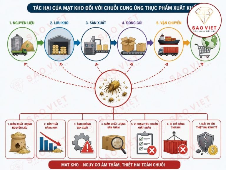 Kiểm soát mạt bột và mạt kho nông sản trong kho thực phẩm