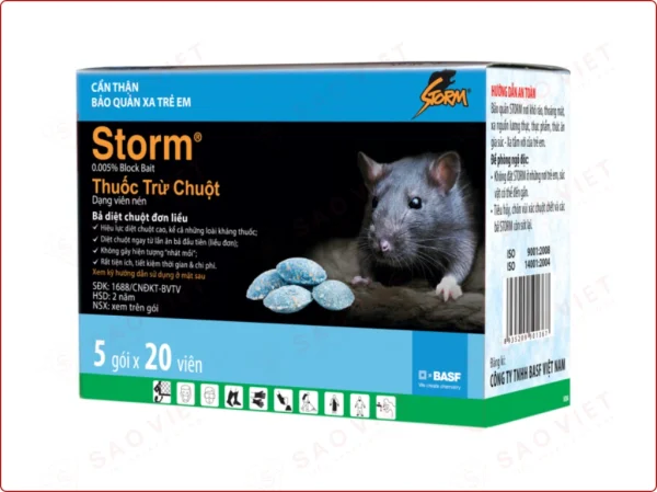 Hình ảnh thuốc diệt chuột Storm hộp 5 gói 20 viên